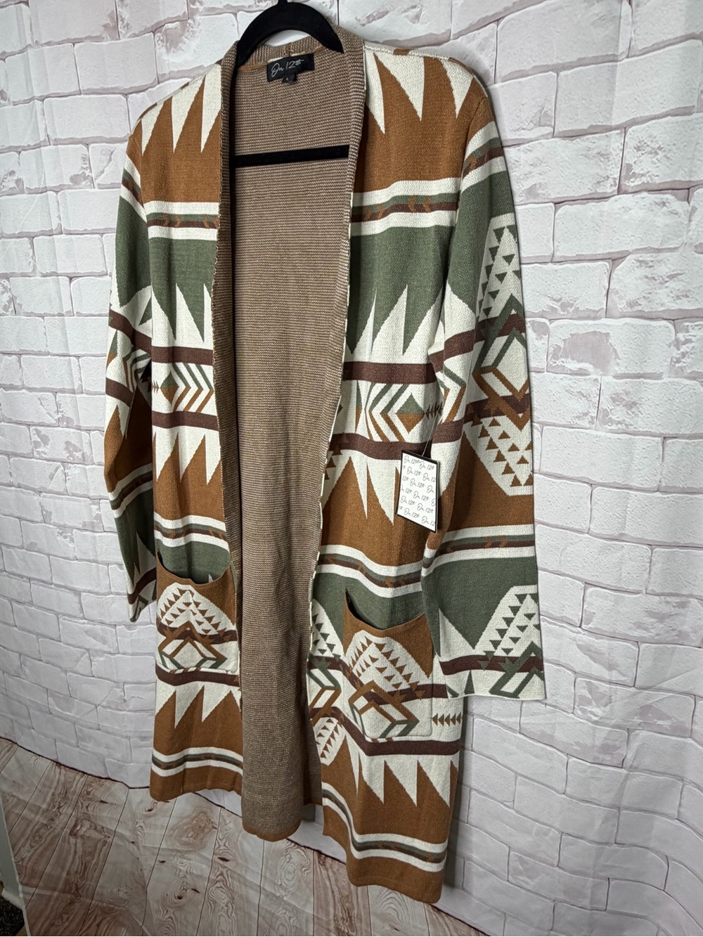 NWT On 12th Aztec Southwestern Open Front Duster Cardigan – Size Large - Picture 4 of 8